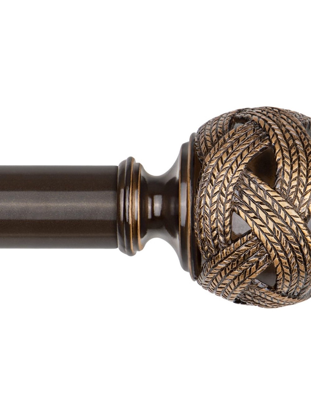 Decorative Bronze and Antique Gold Curtain Rod Finial Set 48-84